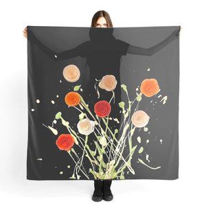 Epic Scarf "Electric Bouquet" Custom Art 🌹🎇 NWT